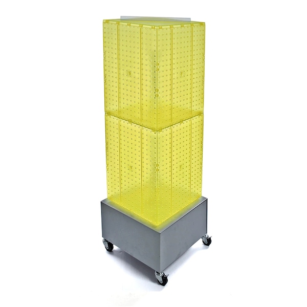 Four-Sided Pegboard Floor Wheeled base Display Panel Size:14"x40"